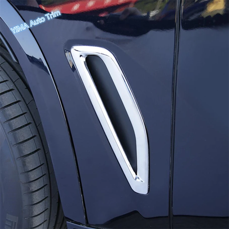 

Lapetus Car Styling Outside Body Fender Leaf AC Air Conditioning Vent Outlet Cover Trim ABS Fit For BMW X5 G05 2019 Chrome