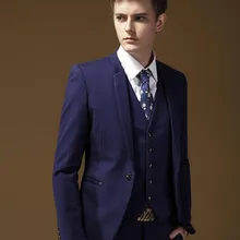 Популярный дизайн мода одна кнопка жениха смокинги друзей жениха Свадебные/деловые костюмы(куртка+ брюки+ жилет+ галстук