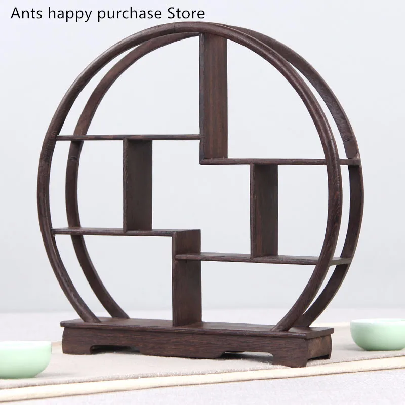 

Chinese Kung Fu tea pot Crafts Display Holder Shelves Teapot Tea Set Wood carving Display Stand Decoration Home Tea Accessories