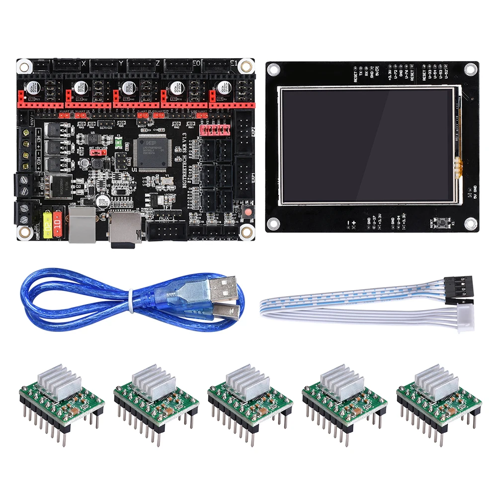 BIGTREETECH SKR V1.3 32 بت اللوحة مع TFT 3.5 شاشة اللمس TMC2208 TMC2130 استخدام Smoothieboard ل A8 اندر 3 3d طابعة BIGTREETECH SKR V1.3 32 بت اللوحة مع TFT 3.5 شاشة اللمس TMC2208 TMC2130 استخدام Smoothieboard ل A8 اندر 3 3d طابعة