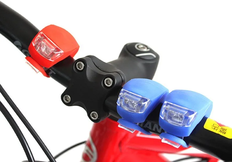 1pc Bicycle Silicone Led Light Head Front Rear Wheel LED Flash Safety Light Lamp 9 Colors With Battery flashlight for bicycle