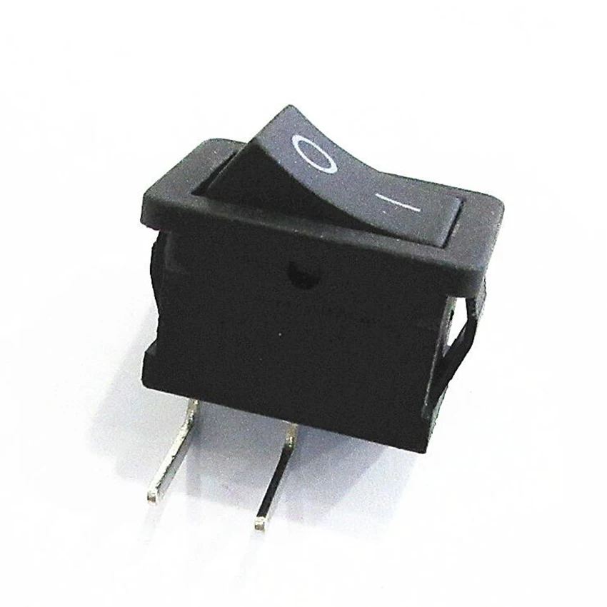 

5pc/set Black Button Mini Switch 6A 250v/AC 10A 125V/AC KCD1 2Pin Snap-in On / Off rocker switch 20mm * 15mm