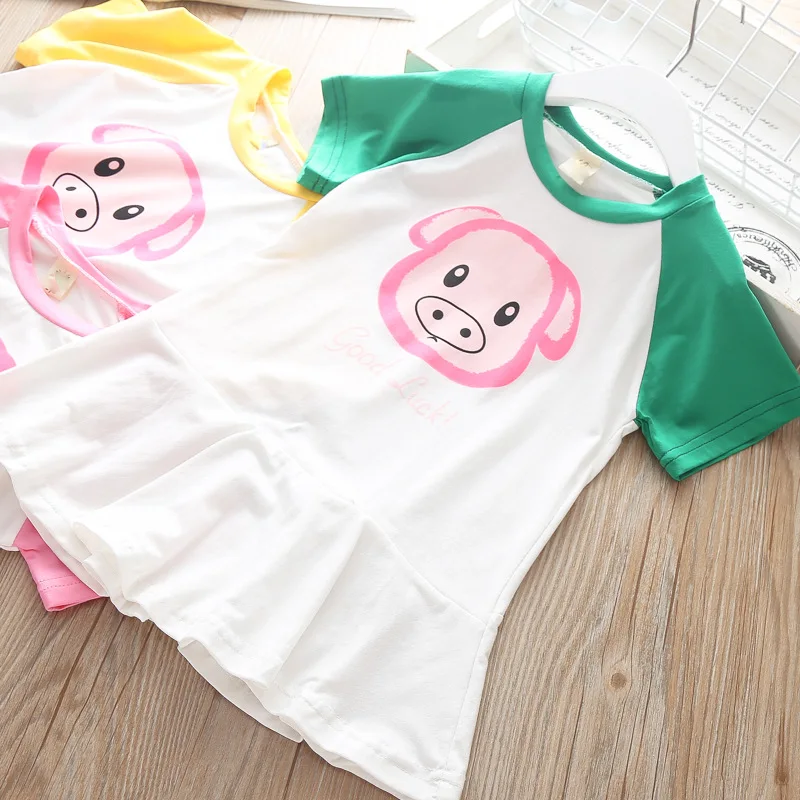 

Baby Girls Tshirt Dress Summer Cotton Cartoon Print t shirt Clothes For Girl Kids Sport Wear Tracksuit Long Sleeve Sport Dresses