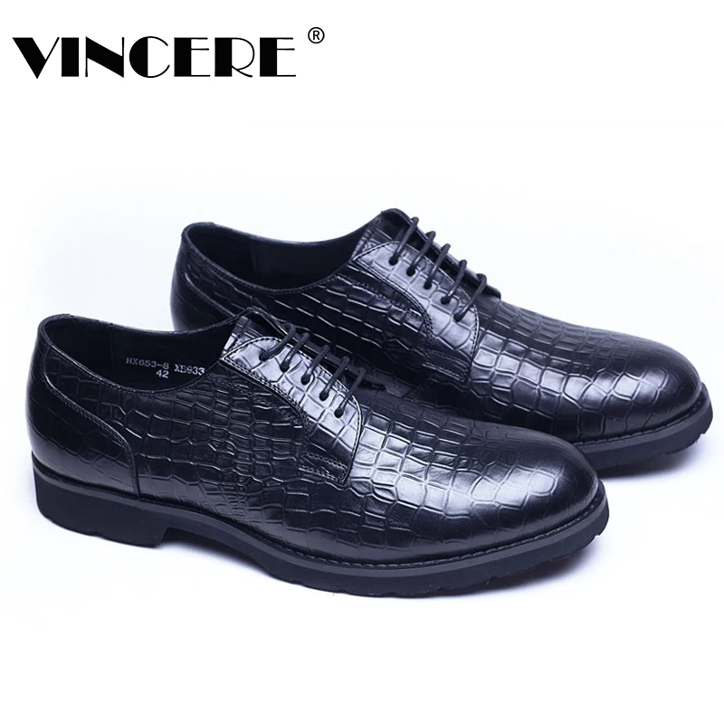 VINCERE Italian Designer Fashion Genuine Leather Men Shoes Fromal Wear