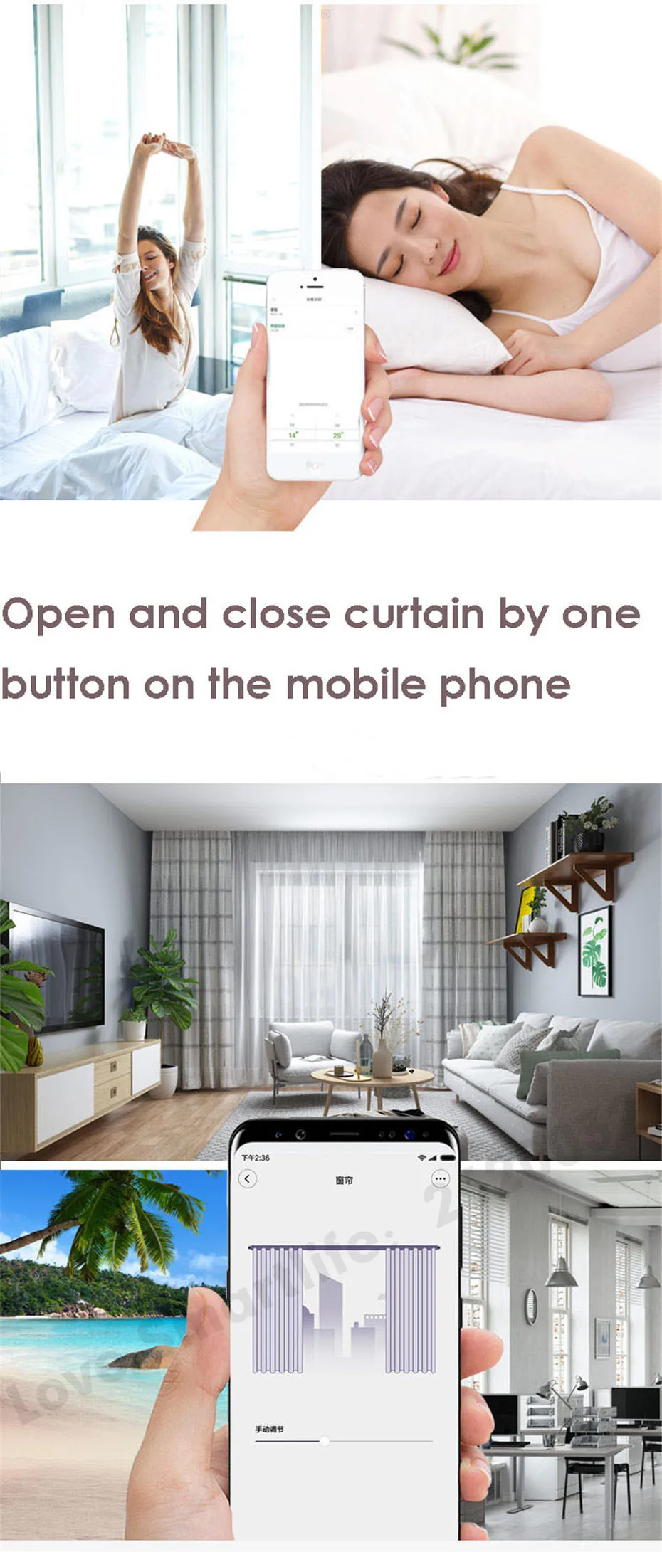 Eruiklink CM82TN Smart wifi Remote Curtain Motor,Mi-Home App RF433 control+Voice Control via Xiaomi Ai Speaker,work with xiaomi Mijia device,no need xiaomi gateway -4