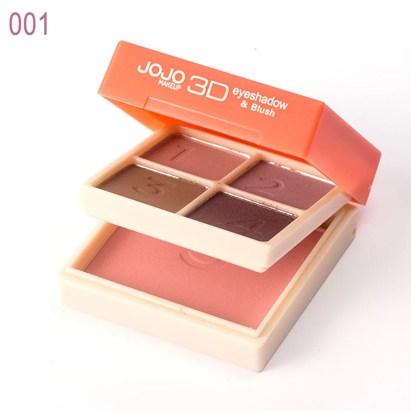 

Double-layer Design Daily Portable Cosmetics Four Colors Eye Shadow Box Orange-pink Blush Matte Shimmer Eye Shadow Combination