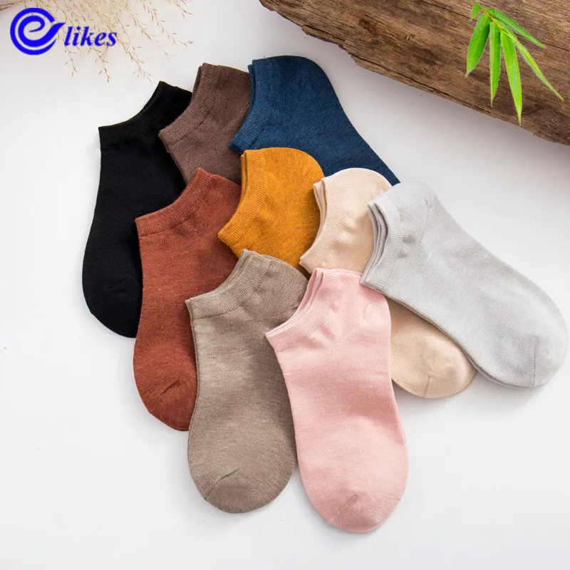 3 пары, женские теплые удобные носки из хлопка и бамбукового волокна, женские носки до щиколотки, женские носки незаметного цвета, Чулочные изделия для девочек, Meias