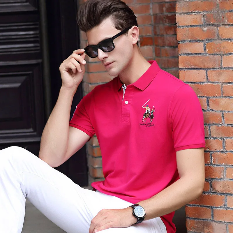 

2019 Mens Polo Shirt Brands Camisa Polos Shirt Men Breathable 100% Cotton Casual Short Sleeve Polo Shirts Men Polos Man Homme