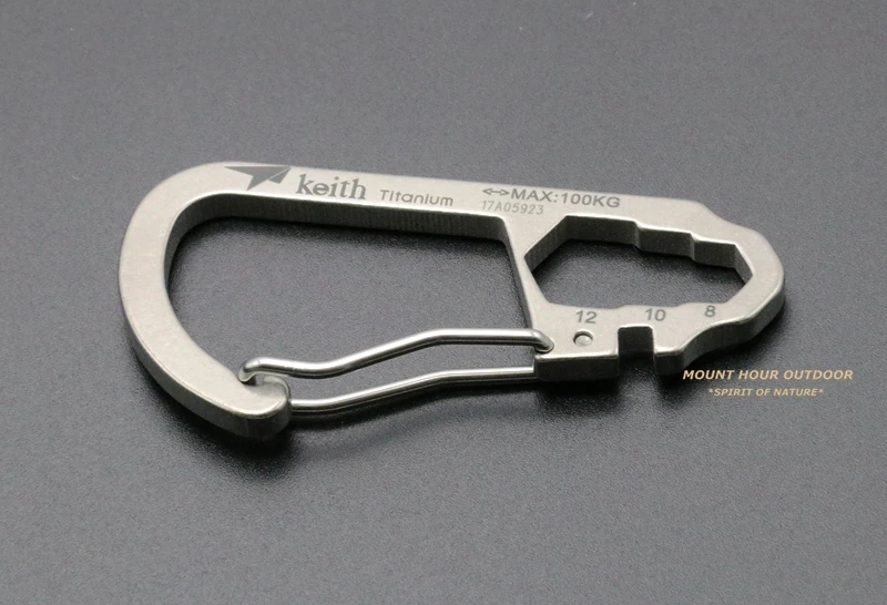 Keith Titanium Mosquetão Alta Resistência Ganchos Edc Ferramentas Multi função Camping Equipamentos Ti1101 Ti1102 Ti1103 Ti1104 5 Ferram. atividade ar livre
