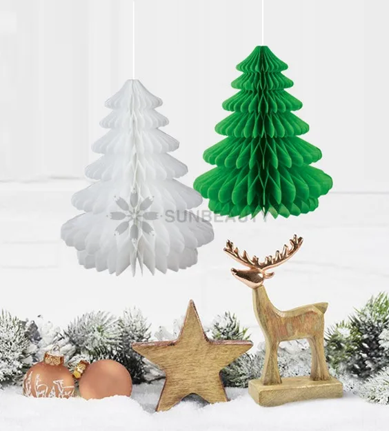 6 шт. 27 см Рождественская елка соты бумажные деревья центральный стол центр для рождественских украшений