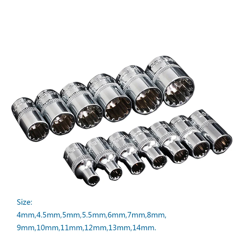 Набор торцевых гаечных ключей 12 точек 1/4 дюйма (6 3 мм) 13 шт.|spanner socket|tools wrenchhand tools