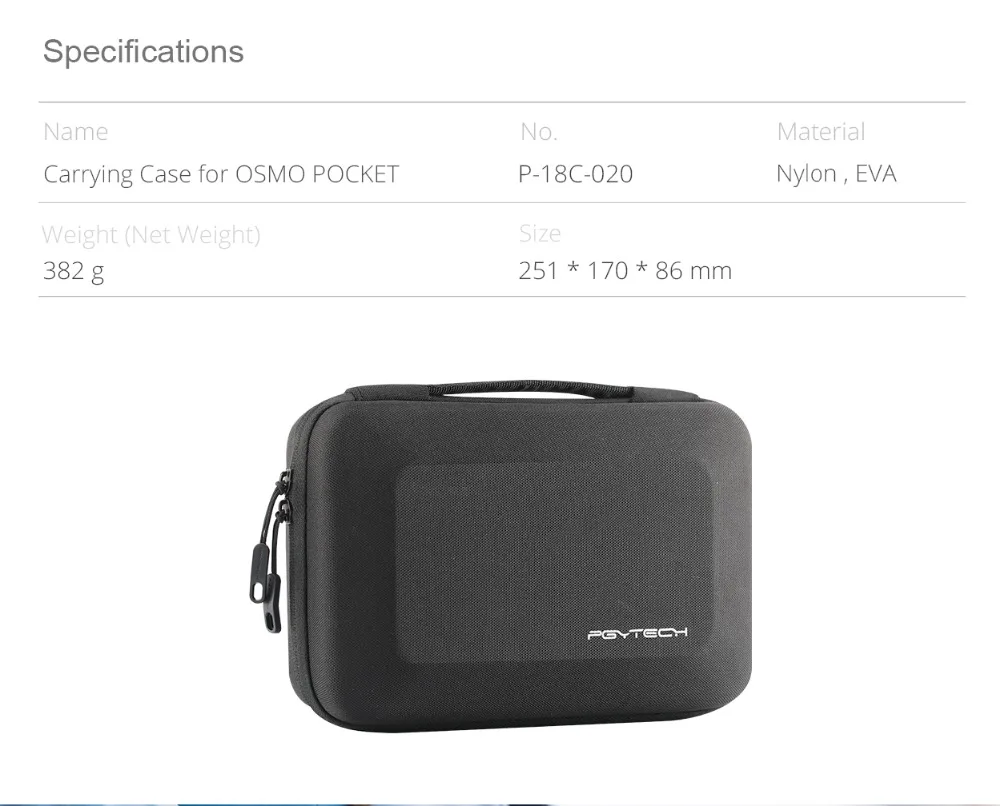 PGYTECH чехол для переноски DJI Osmo карманная сумка для хранения водонепроницаемая EVA сумка для DJI OSMO карманная Карданная сумка аксессуары