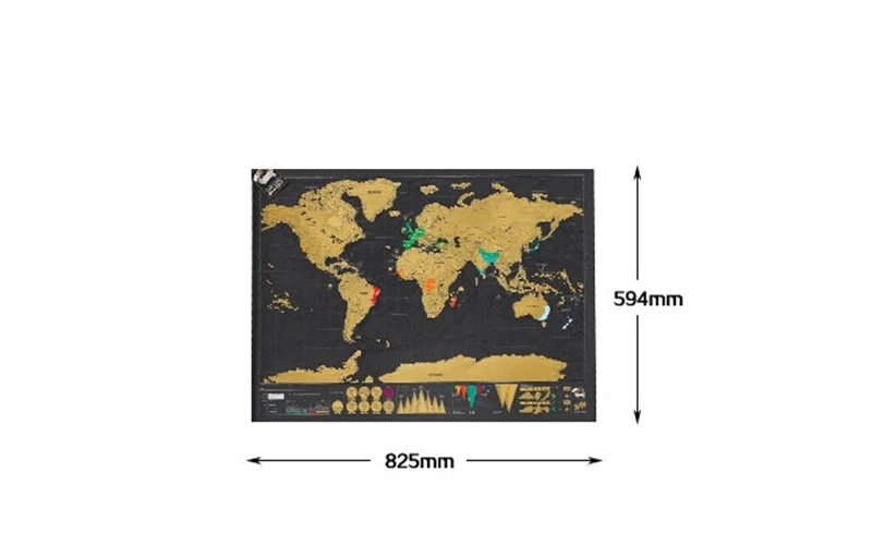 Бесплатная доставка роскошный черный Скретч Карта мира Лучший Декор школьные офисные канцелярские принадлежности