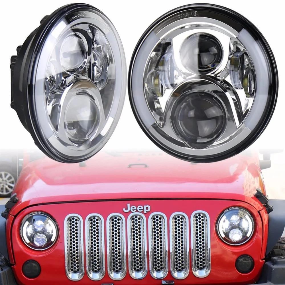 Wrangler Headlights 7 Inch Round LED Headlight Conversion Kit DLR Light  Assembly For JK TJ FJ Hummer Motorcycle Defender|led headlight conversion  kit|round led headlightheadlight 7 inch - AliExpress