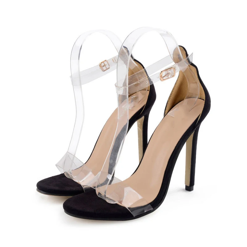 

Summer New Womwn Transparent Film High Heel Sandals Super High And Simple Toes Fashionable Shoes High Heeled Shoes size 35-43