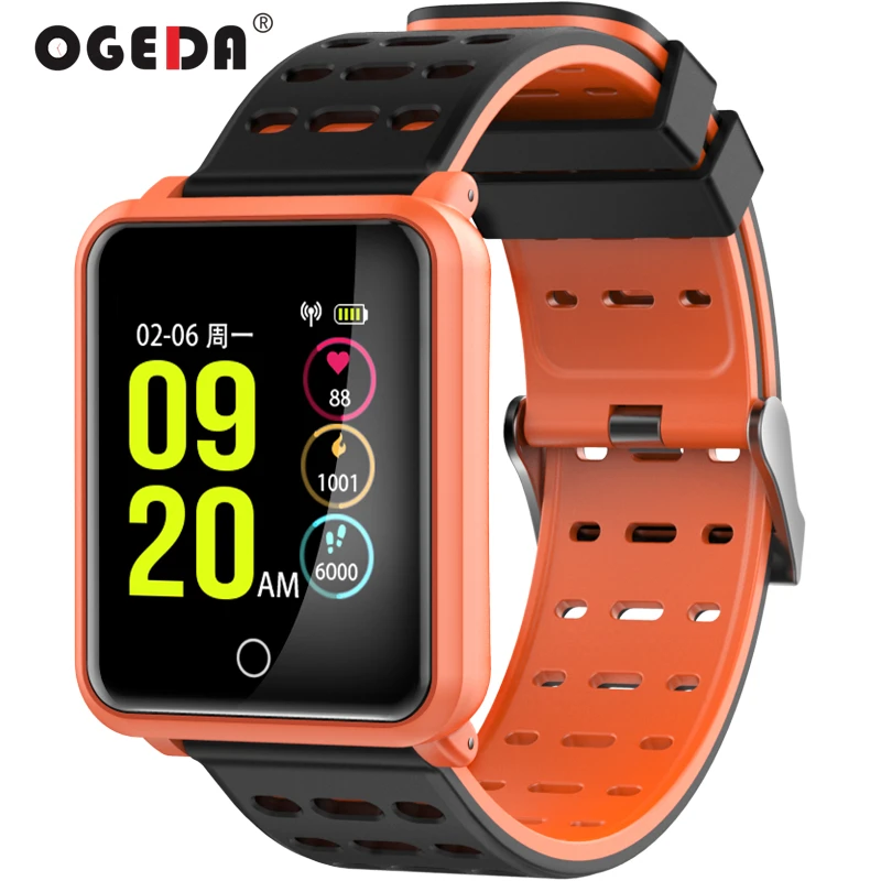 

OGEDA Color LCD Sports Men Smart Watch Band Heart Rate Fitness Tracker Blood Pressure Smart Wristband Bracelet for IOS Android