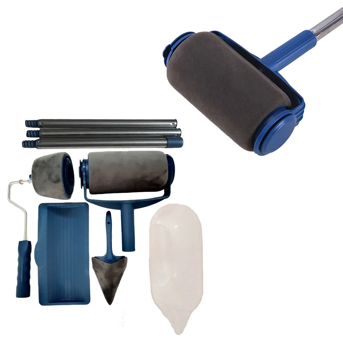 

Useful 6pcs Paint Runner Roller Brush Flocked Edger Office Room Wall Painting Home Tool Roller Paint Brush Set