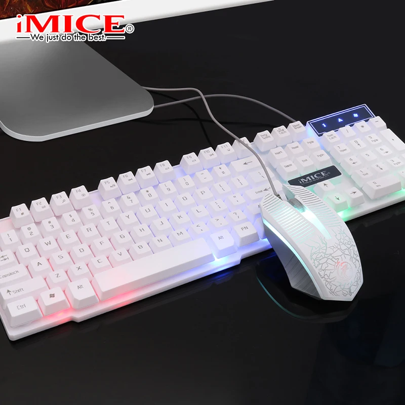 104 ключей Проводная игровая клавиатура мышь комплект USB Водонепроницаемый
