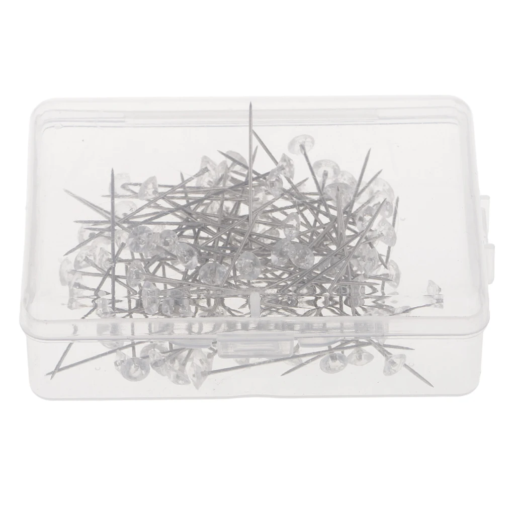 100pcs Diamante Head Sewing Pins Stitching Needles Corsages Pins Wedding Boutonniere Flower Floral Bouquet Pins