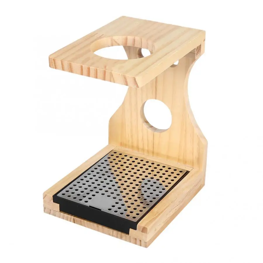 

Nespresso Coffee Filter Tool Elegant Wood Coffee Maker Dripper Stand Rack Filter Holder with Stainless Steel Plate