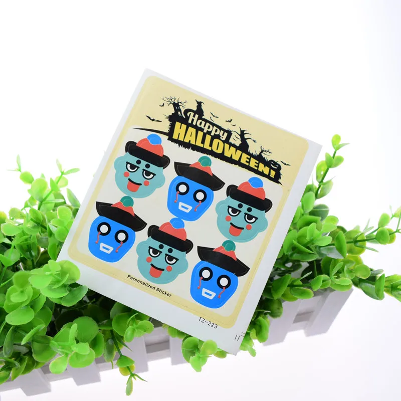 

Hand made Halloween Zombie Scrapbooking Kraft Paper Labels Envelopes Packaging Seals Sticker DIY For Cake Box Wrapping Baking