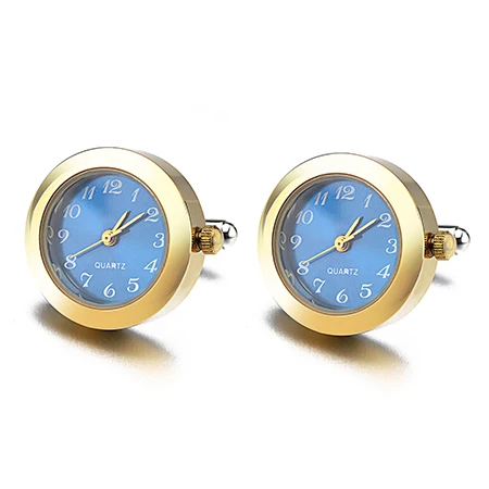 Jin Ju Clock High Quality Functional Watch Cufflinks Real Clock Cuff Links With Battery Digital Watch
