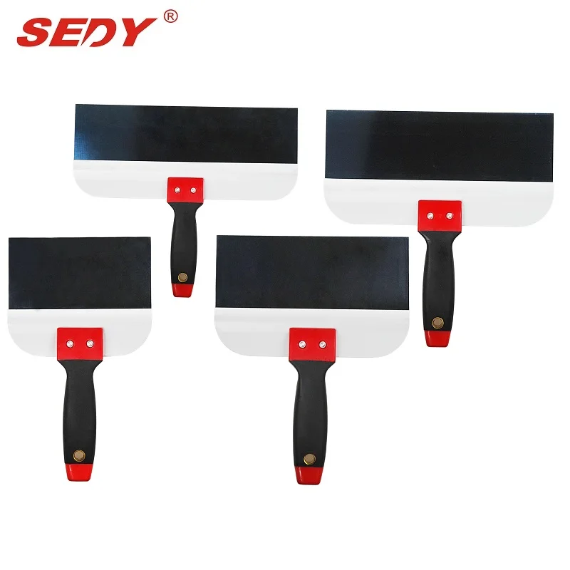 

SEDY 4PC Manual Scraper Construction Hand Tool Set Stainless Steel Blade Plastic Handle Taping Knife Putty Knife Broadknife Tool