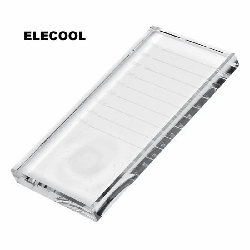 

ELECOOL Transparent Rectangular Crystal Eyelash Extension Pallet With Scale Eyelash Extension Adhesive Glue Holder