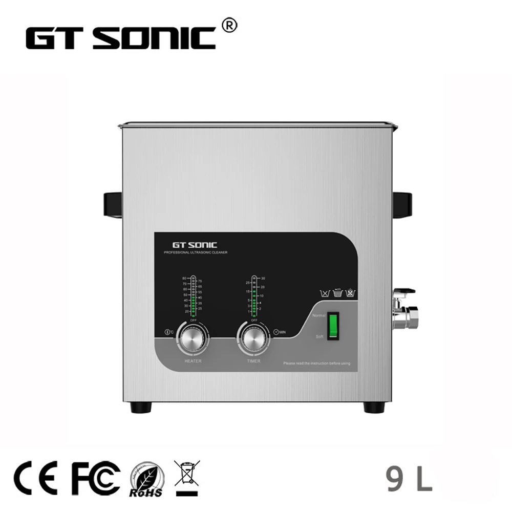 GT SONIC 9L heating ultrasonic cleaner tank with free basket ultrasonic cleaning bath GT SONIC-T9 free dhl 1pc digital ultrasonic cleaner for industry specific cleaning with degas function with dual frequency power gt 1730qts