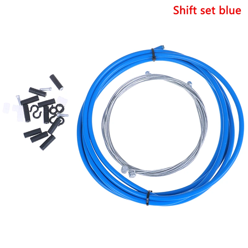 Shift Set Blue Универсальный тормоз/трос переключения и корпус группы наборы для MTB велосипеда дорожный велосипед переключения передач переключатель/тормоза наборы провода трубки линии шланг - Цвет: Shift Set Blue