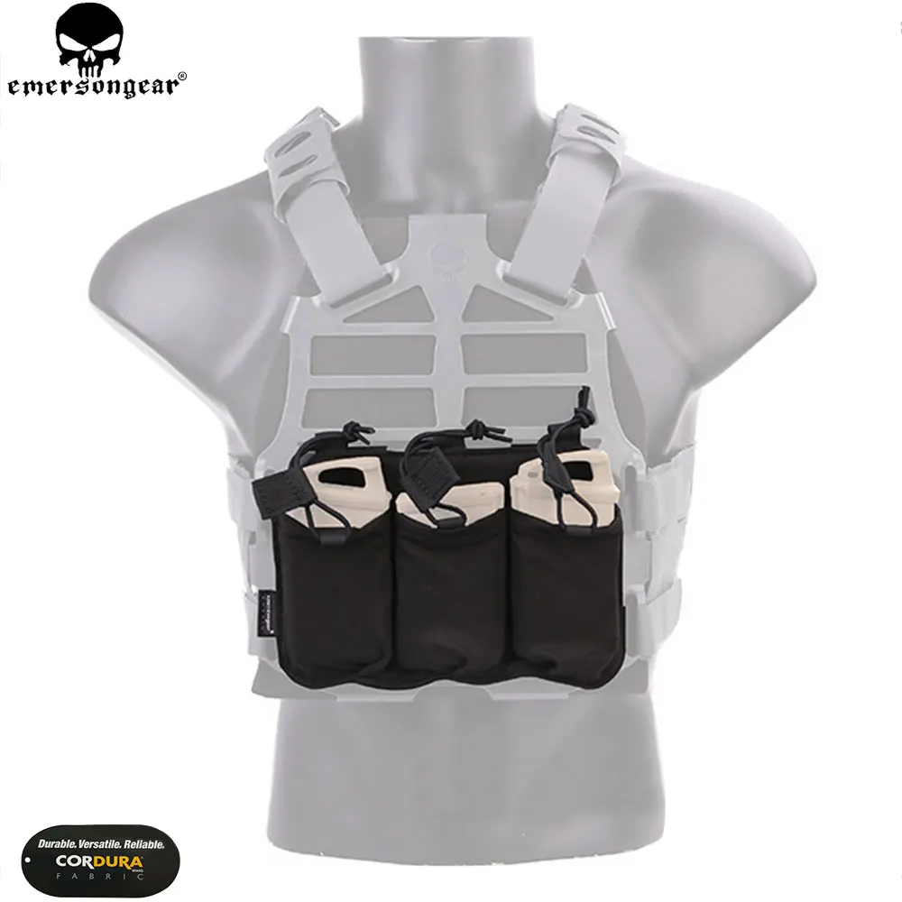 Сумка для магазина EMERSON Triple SS Vest 5 56/7 62 сумка Emersongear Tacrical Mag Pouch Multicam Black EM6402|Мешочки| |