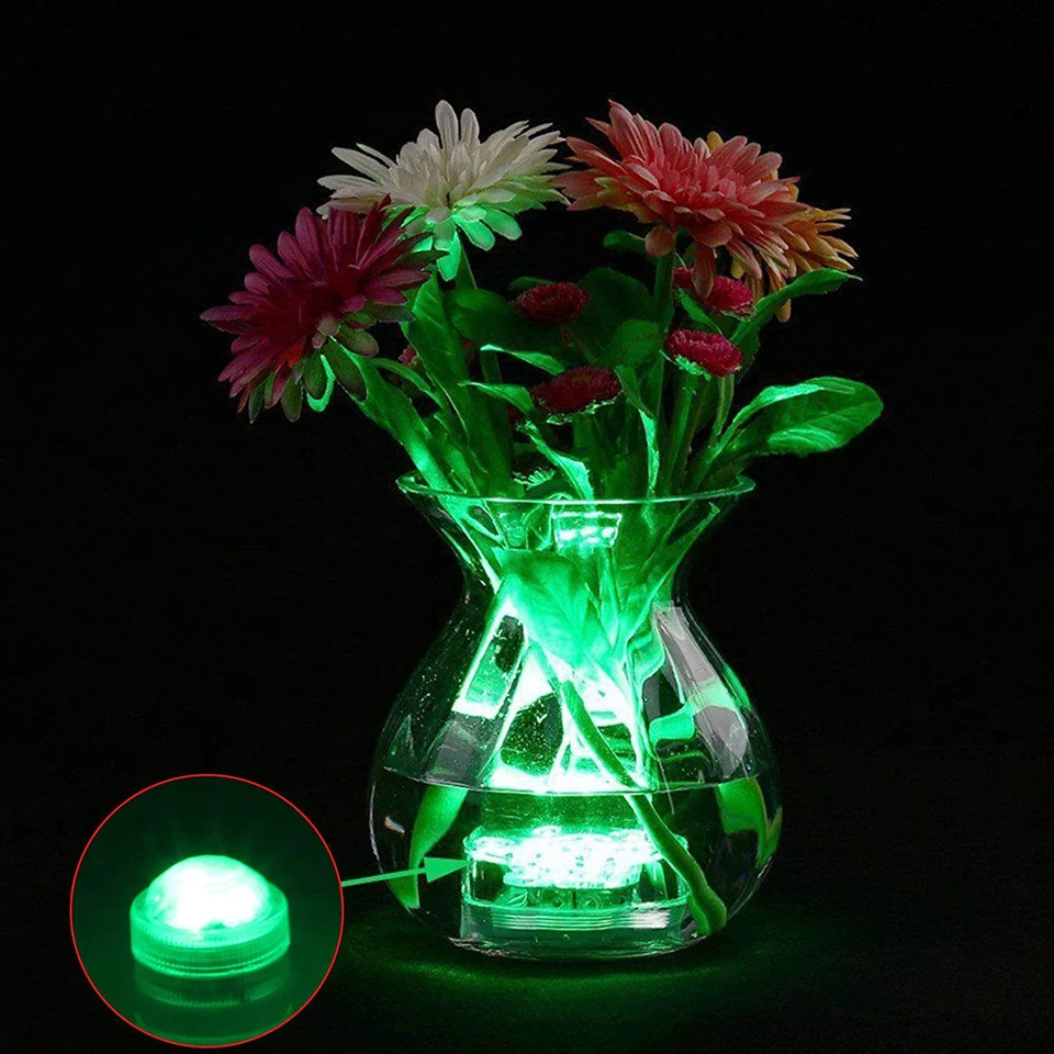 Submersible 10 LED Waterproof Light RGB for Vase Wedding Party Fish Tank Decors 