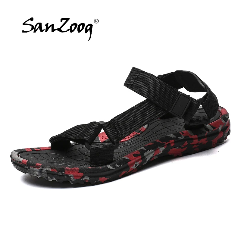 Cena Klasyczne męskie sandały gladiatorki letnie modne sandały na plażę Outdoor kamuflaż rzymskie sandały Casual Plus rozmiar 48