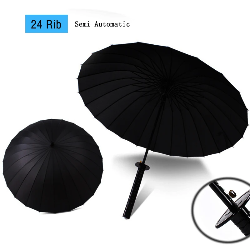 Бренд LIKE RAIN, японский самурайский зонтик, меч ниндзя, зонтик от дождя, женские полуавтоматические ветрозащитные зонты с длинной ручкой UBY49 - Цвет: 24 Rib semi Au