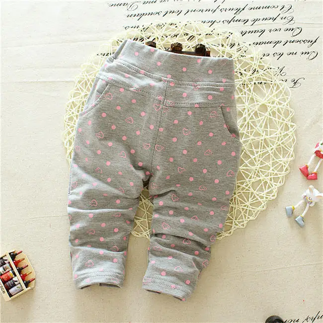 2018 Autumn Baby Girls casual cute Full pants,infant Heart Dot trousers