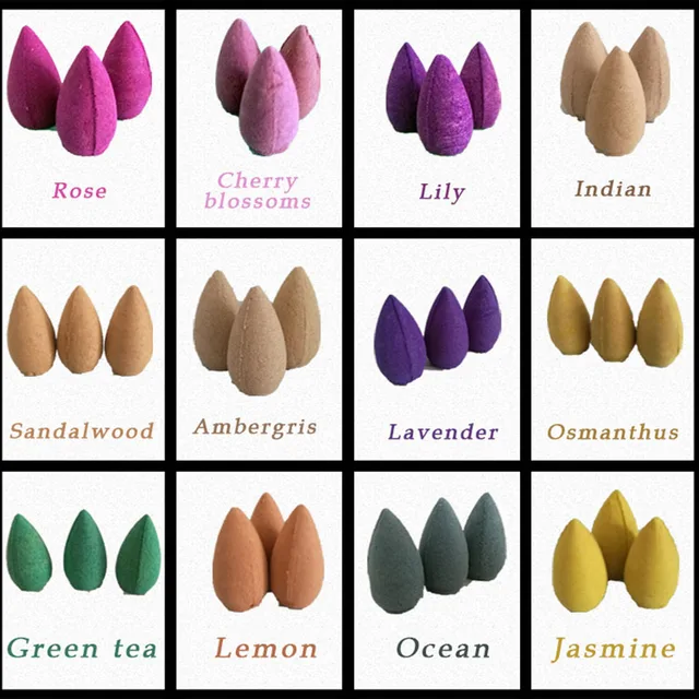 Buy Floral Incense Cone with Tray Colorful Fragrance Scent Tower Incense Mixed