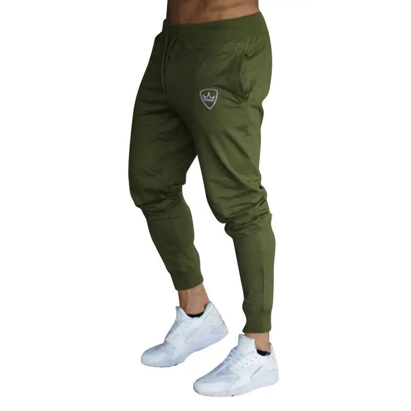 Summer Men's Gym Training Jogging Pants Men Joggers Slim Fit Soccer Sweatpants Cotton Workout Running Tights Sport Trousers - Цвет: Армейский зеленый