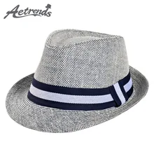 [AETRENDS] европейские мужские классические соломенные фетровые шляпы для мужчин, джазовая Кепка, размер 58 см, Z-5314