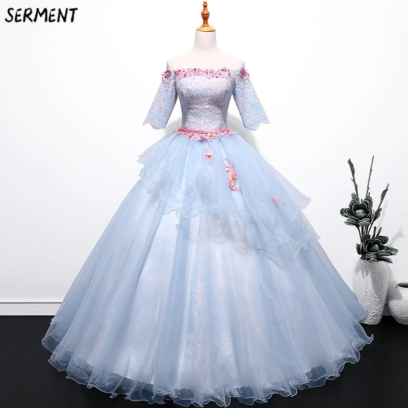 

European and American Prom Dress 2019 New Summer Gradient Slim Slimming Performance One Word Shoulder Dress Supply