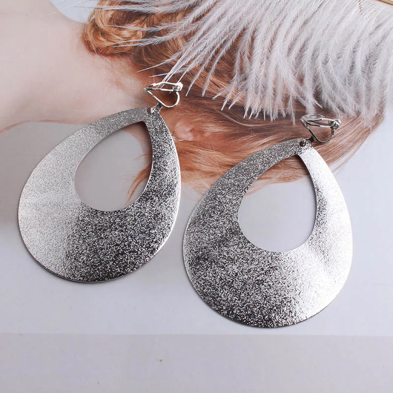 

JIOFREE Big Vintage Statement Clip Earrings for Women Without Piercing Hanging Earring Metal Ear Clips Fashion Jewelry