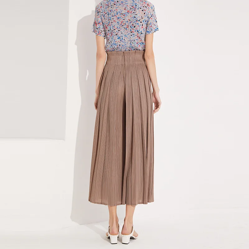 

LANMREM 2019 New Fashion Casual Temperament Woman Suit High Waist Solid Color Wide Leg Pants Loose Plus Printed Shirt TC175