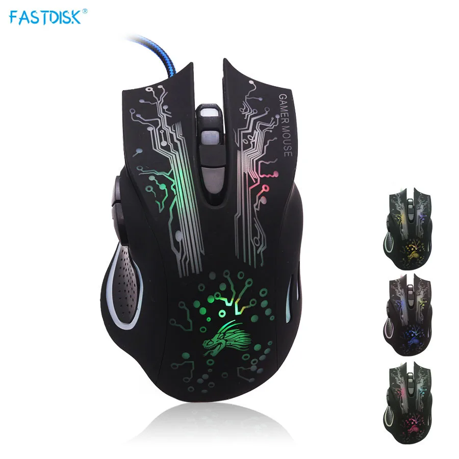 

Wired Gaming Mouse 6 Buttons Professional PC Laptop Computer Mouse Gamer Mice Changeable Light 5000dpi USB Optical Mouse