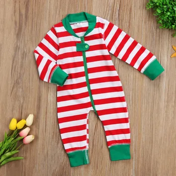

New Christmas Costume Baby Stripe Romper Baby Infant Long Sleeve Romper 2 Colors Outfit 5p/l