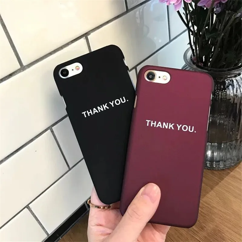 Simple Print thank You Matte Silicone Ultra Thin Gift Plastic Mobile font b Phone b font