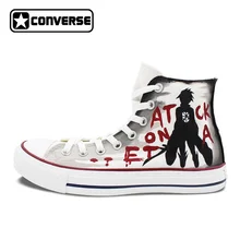Пользовательские Дизайн Converse обувь аниме атака на Титанов Ручная роспись холст кроссовки мужские женщин бренд All Star