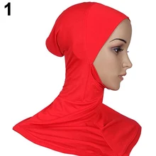 Повседневная женская мусульманская Модальная Кепка хиджаб с полным покрытием, мусульманская головная одежда, одноцветная шапка, подшарф, один размер