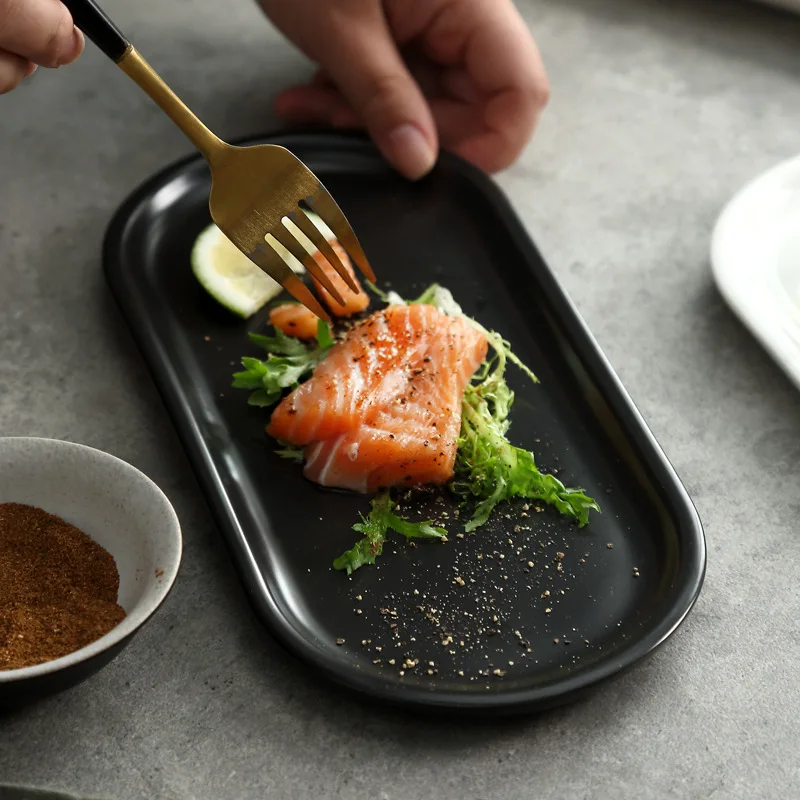 

Nordic Oval Marble Ceramic Plate 10/12 Inch Flat Porcelain Dinner Plate Western Steak Sushi Tray Nuts Fruit Snack Dishes Plate