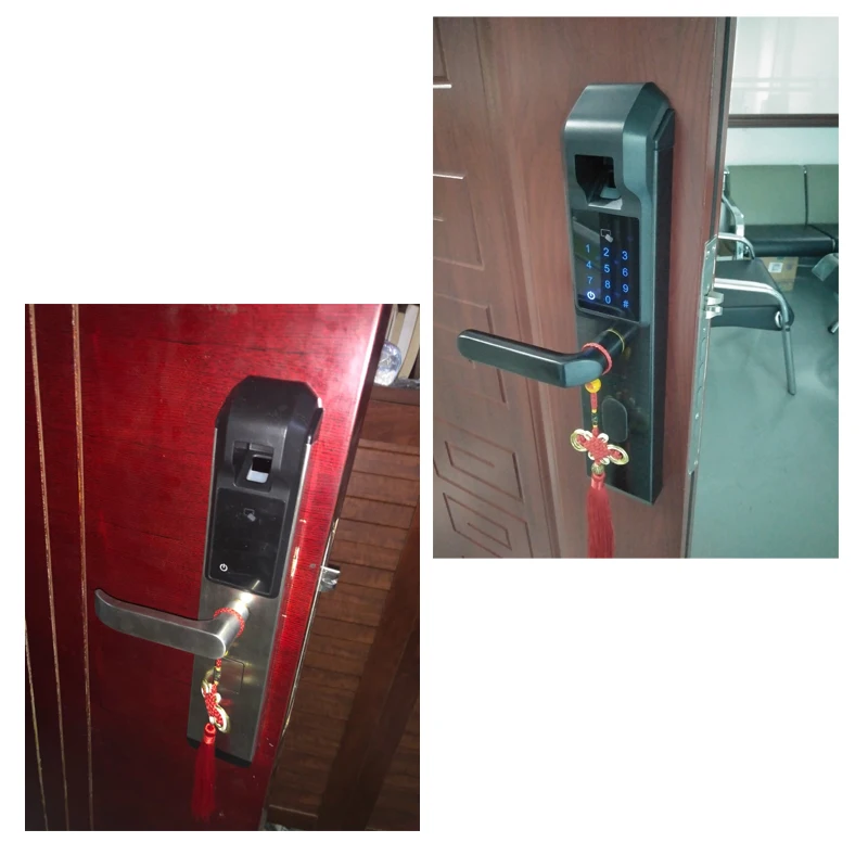 RAYKUBE электронный дверной замок с отпечатком пальца домашний Противоугонный замок проверка отпечатков пальцев интеллектуальный замок с паролем RFID R-FZ3