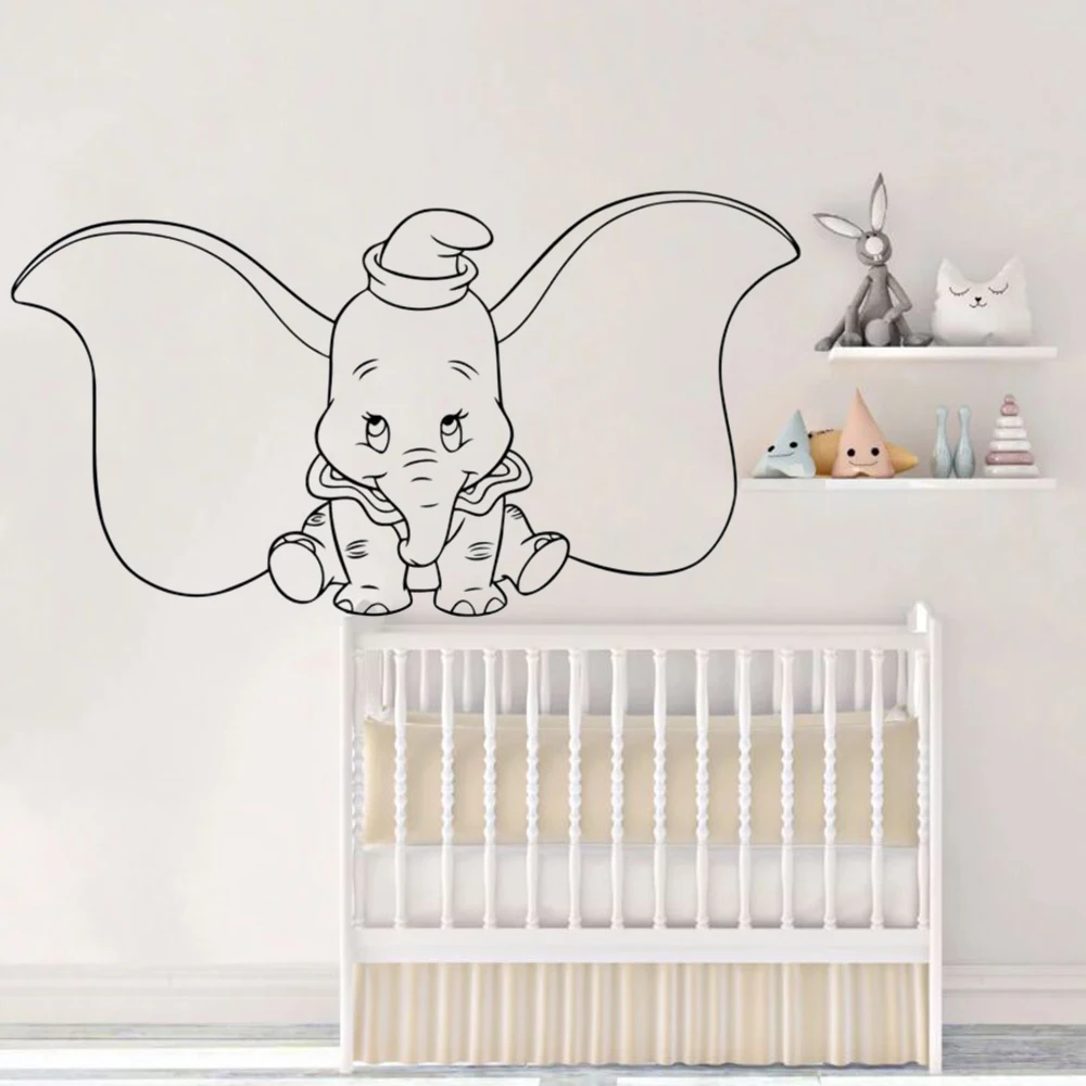 Us 5 77 35 Off Dumbo Elephant Wall Decal Cartoons Animal Vinyl Sticker Nursery Rooms Home Interior Art Decor Removable Mural Az214 In Us 5 77 35 Off Dumbo Elephant Wall Decal Cartoons Animal Vinyl Sticker Nursery Rooms Home Interior Art Decor Removable Mural Az214 In