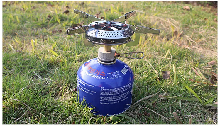 Churrasco de Acampamento ao ar Forno a Disco Fogão a Gás Livre Portátil Cabeça Propano Queimador Canister Isobutano Acampamento Tenda Aquecedor 17 Fogões ao ar livre